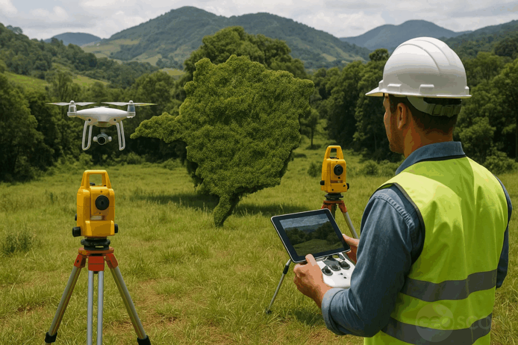 Imagem fictícia gerada por AI para representar o  levantamentos com drones em MG